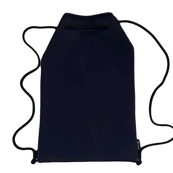 Triangl Swimwear Navy Neoprene Bag with Black Drawstring Straps - Picture 1 of 5